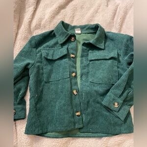 NWOT Kid’s Green Corduroy Button Down Shacket